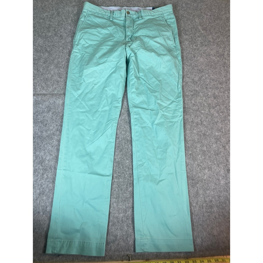 Polo Ralph Lauren Chino Pants Mens 34x31 Stretch Straight Fit Teal Blue PRL